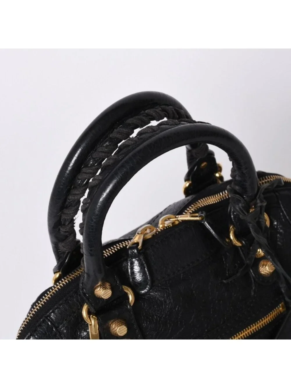 Balenciaga Classic Bowling Bag 2-Way Navy Gold